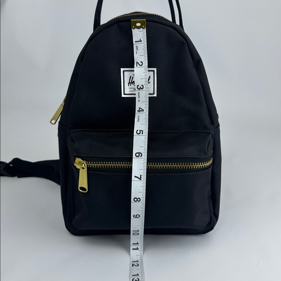 Herschel Supply Co. Black Backpack, Gold Zippers. NWOT. Red Stripe Interior. -C- - Picture 9 of 13
